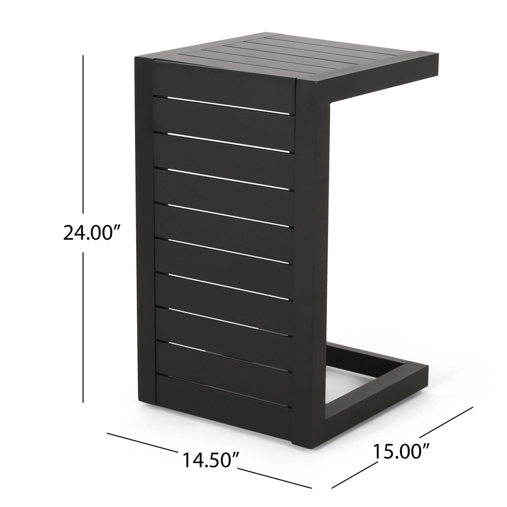 Aluminum Outdoor C - Shaped Side Table For Patio