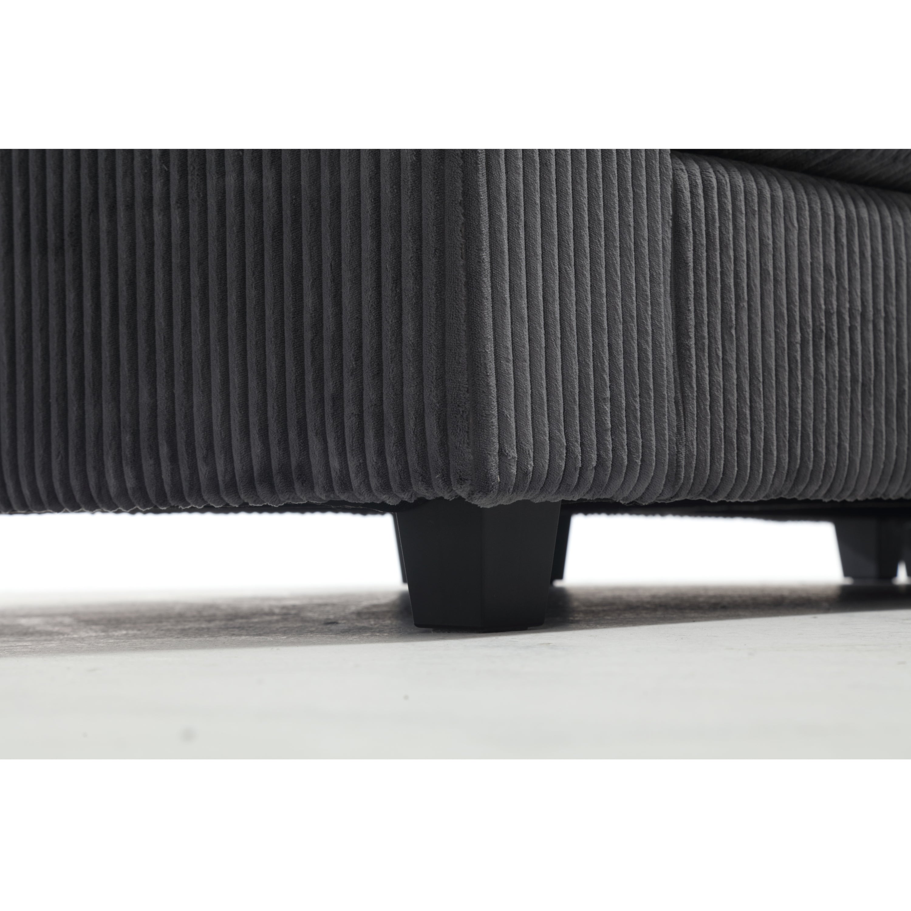 {NEW ARRIVAL VIDEO PROVIDED} Oversized Modular Sectional Sofa Couches Set,Corduroy Upholstered Deep Seat Comfy Sofa for Living Room 5 Seat,Dark Gray