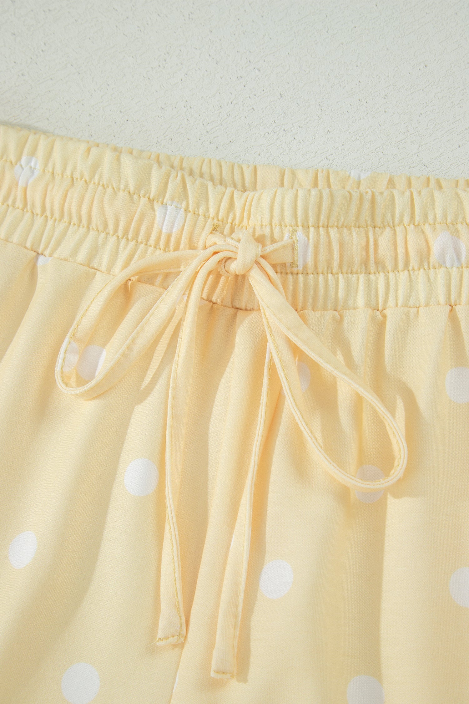 Polka Dot Loose Tee & Drawstring Shorts Set