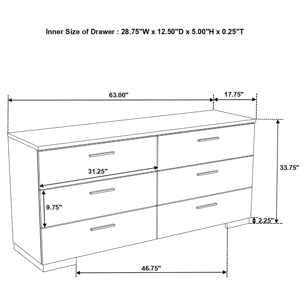 Fillmore White 5-piece Eastern King Bedroom Set