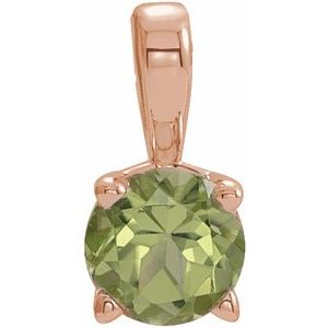 14K Rose Gold 6 mm Natural Peridot Pendant