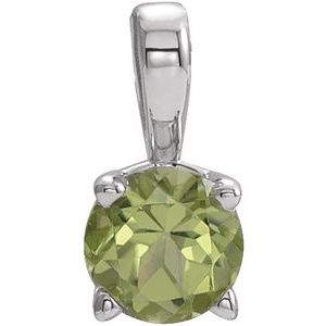 Sterling Silver 3 mm Imitation Peridot Pendant