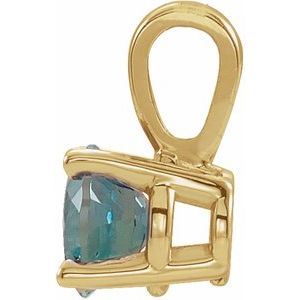14K Yellow Gold 5 mm Lab-Grown Alexandrite Pendant
