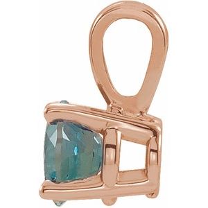14K Rose Gold 5 mm Lab-Grown Alexandrite Pendant