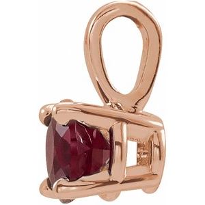 14K Rose Gold 5 mm Natural Ruby Pendant