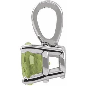 Platinum 3 mm Natural Peridot Pendant