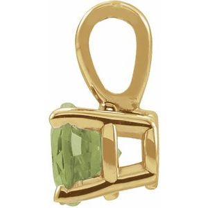 14K Yellow Gold 3 mm Natural Peridot Pendant