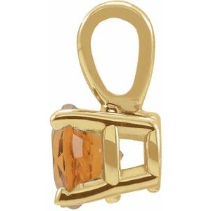 14K Yellow Gold 4 mm Natural Citrine Pendant