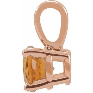 14K Rose Gold 3 mm Natural Citrine Pendant