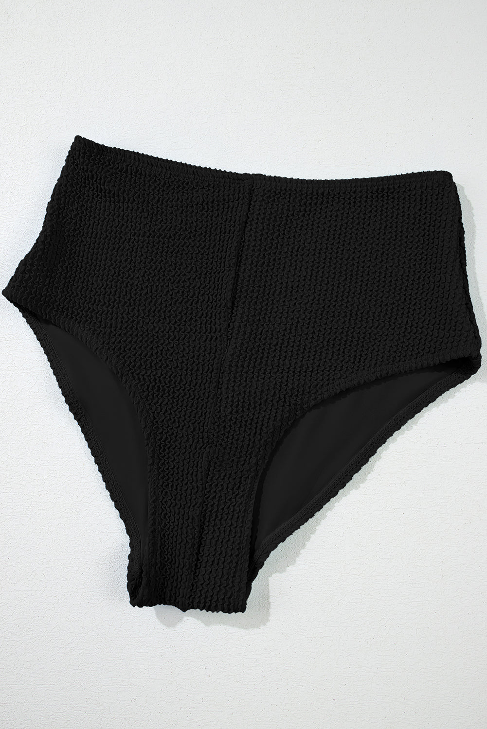 Colorblock Corded Top & High Waist Bikini Set