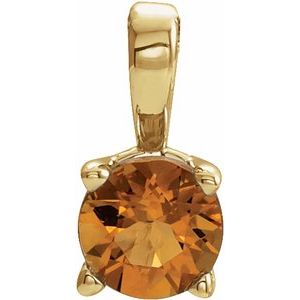 14K Yellow Gold 6 mm Natural Citrine Pendant