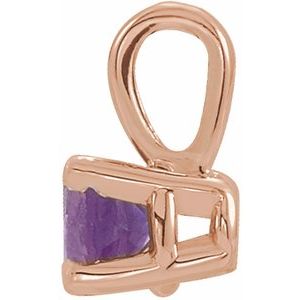 14K Rose Gold 3 mm Natural Amethyst 16-18" Necklace
