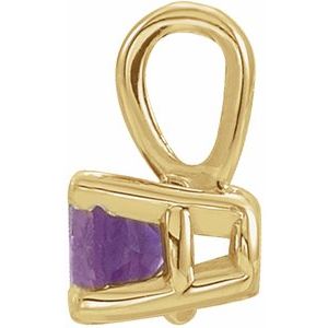 14K Yellow Gold 3 mm Natural Amethyst Pendant