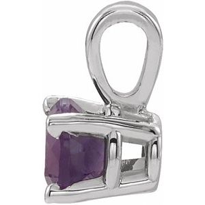 Sterling Silver 4 mm Imitation Amethyst Pendant