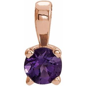 14K Rose Gold 3 mm Natural Amethyst 16-18" Necklace
