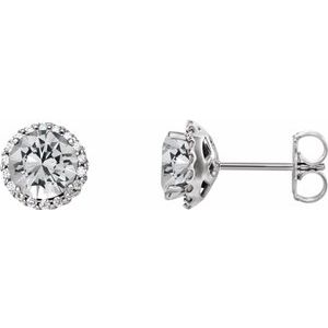 14K White Gold 3/8 CTW Natural Diamond Earrings