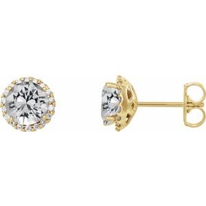 14K Yellow Gold 1 1/3 CTW Natural Diamond Earrings