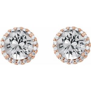 14K Rose Gold 3/8 CTW Natural Diamond Earrings – image 2