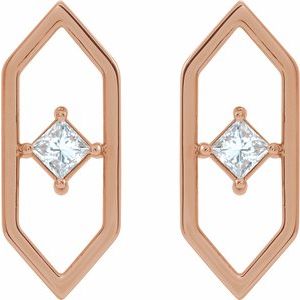 14K Rose Gold 1/3 CTW Natural Diamond Geometric Earrings