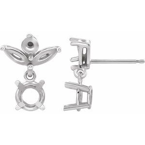 Platinum Multi-Shape Earring Mounting