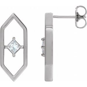14K White Gold 1/3 CTW Natural Diamond Geometric Earrings