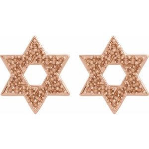 14K Rose Gold Star of David Earring Mounting – image 2