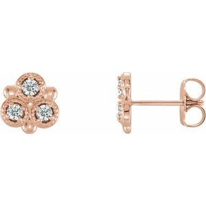 14K Rose Gold 1/5 CTW Natural Diamond Earrings