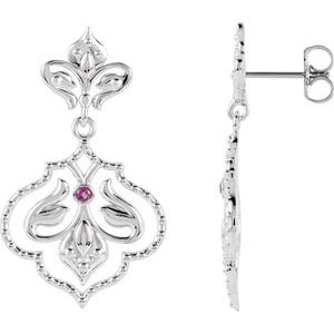 14K Yellow Gold 1.75 mm Round Fleur-de-lis Earring Mounting – image 3