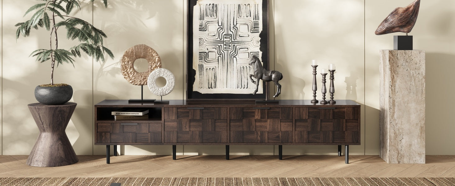 78 ' Mid Century Modern TV Stand for 65+ Inch TVs, TV Console with Storage Cabinets for Living Room, Entertainment Center Storage