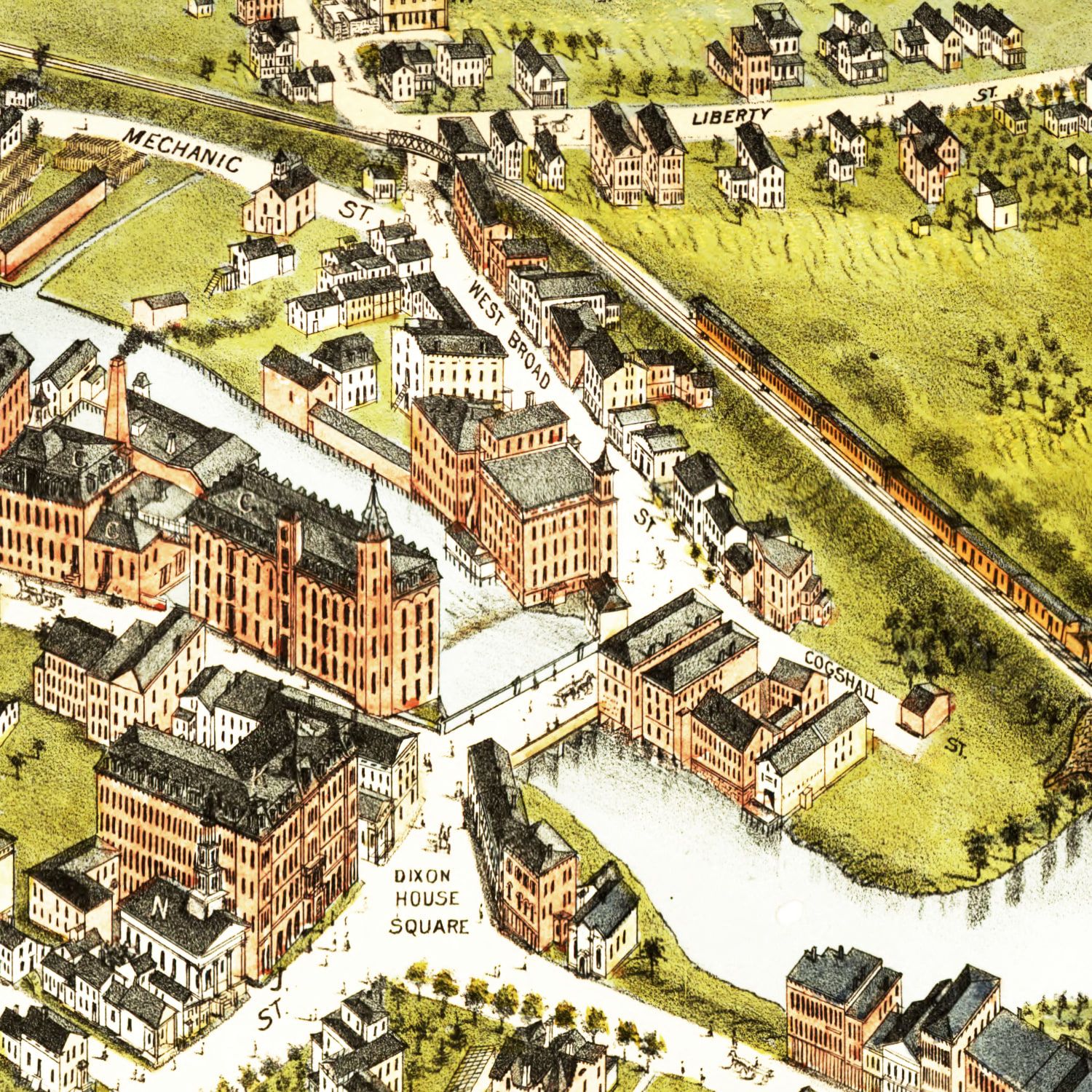 Vintage Map of Westerly, Rhode Island 1877
