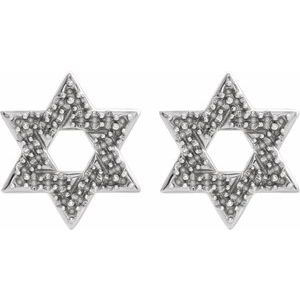 Platinum Star of David Earring Mounting – image 2