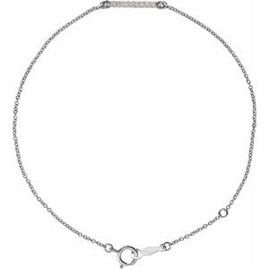 Sterling Silver 1/8 CTW Natural Diamond Bar 6 1/2-71/2" Bracelet – image 3