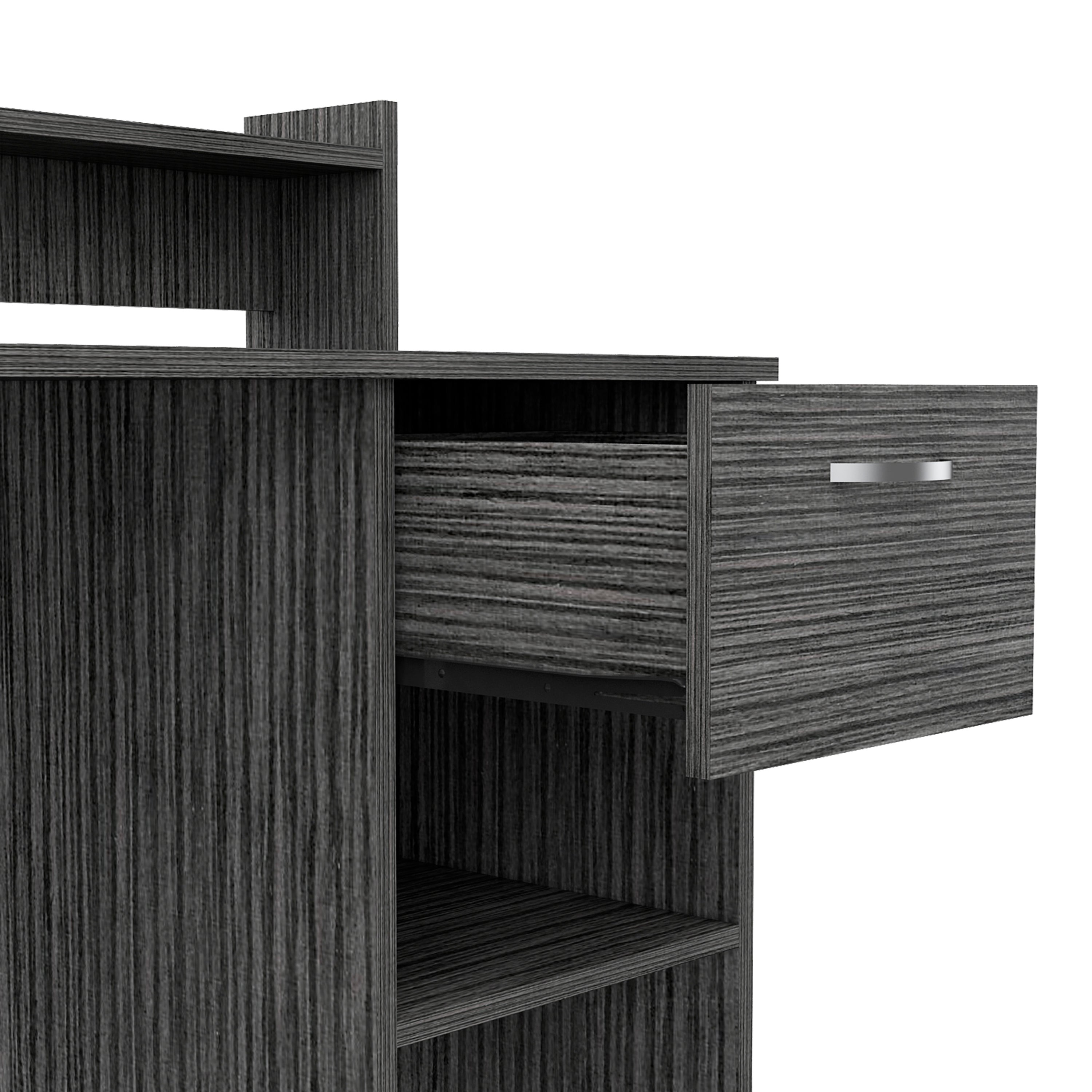 Charlotte Computer Desk with 2 Storage Shelves and Drawer