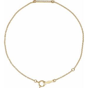 14K Yellow Gold .07 CTW Natural Diamond Bar 6 1/2-71/2" Bracelet