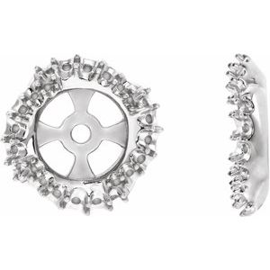 Sterling Silver 5.7 mm ID Halo-Style Earring Jacket Mounting