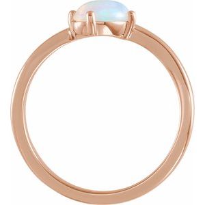 14K Rose Gold Natural Ethiopian Opal & .02 CT Natural Diamond Bypass Ring