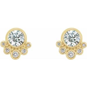 14K Yellow Gold 5/8 CTW Natural Diamond Earrings – image 2