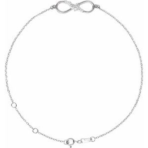 Sterling Silver 1/8 CTW Natural Diamond Infinity-Inspired 6 1/2-7 1/2" Bracelet