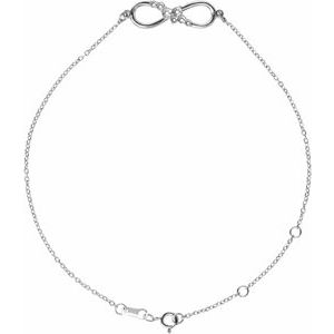 14K White Gold Accented Infinity-Inspired 6 1/2-7 1/2" Bracelet Mounting