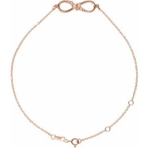 14K Rose Gold Accented Infinity-Inspired 6 1/2-7 1/2" Bracelet Mounting