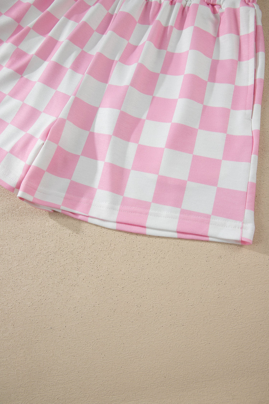 Checker Colorblock Mock Neck Top & Short Set