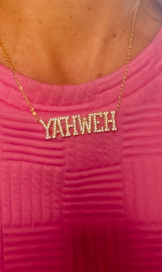 JESUS/YAHWEH CZ gold or silver 18k necklace