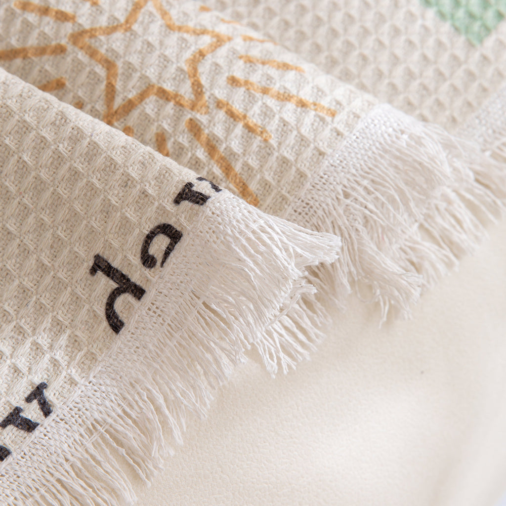 Chenille Sofa Cover Throw, Smile Couch Cover Blanket Throws for Couches, Soft Sofa Towel
