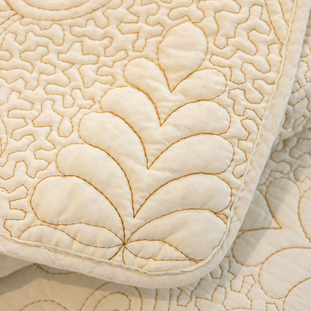 Baroque Floral Quilted Cotton Sofa Cover, Non-Slip Washable Couch Protector
