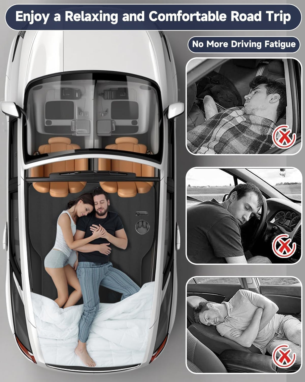 Umbrauto Tesla Y Car Camping SUV Thicken Air Mattress Blue