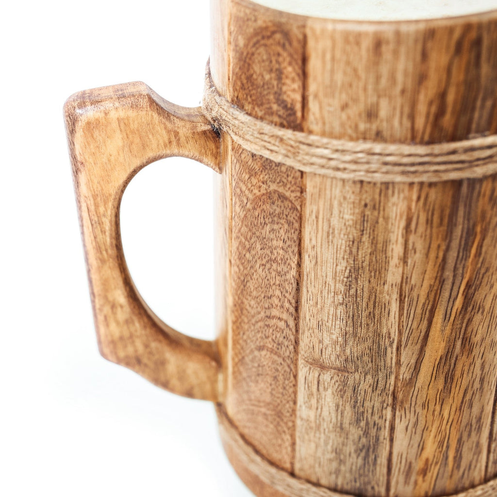 Viking Wooden Tankard – Handcrafted Mango Wood Beer Mug
