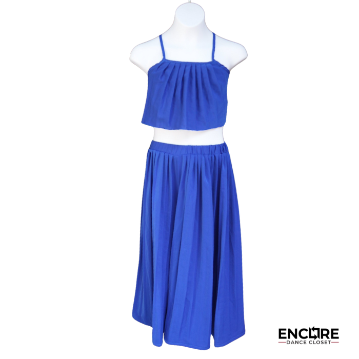 Blue Pleated Elegance