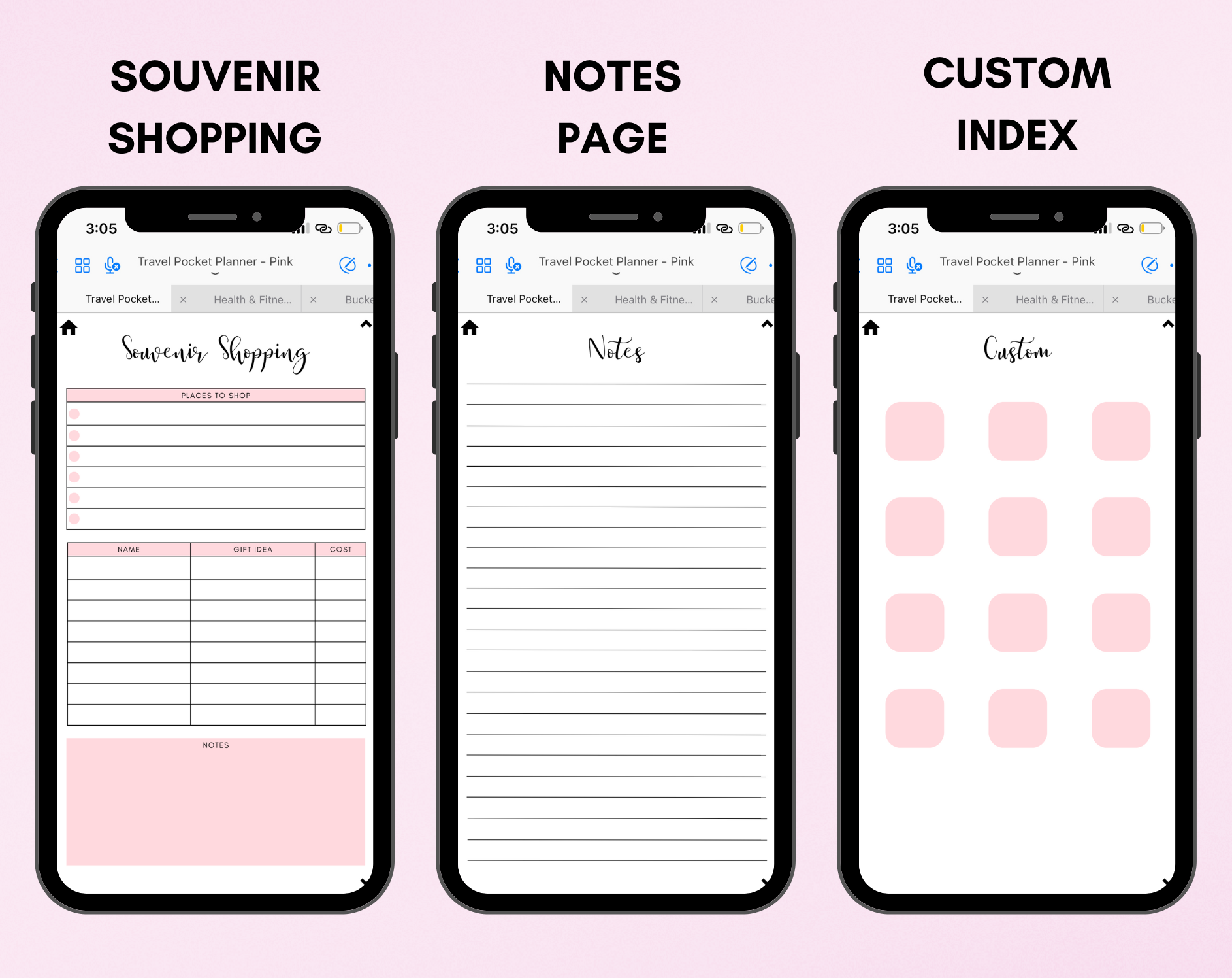 Digital Travel Phone Planner Bundle