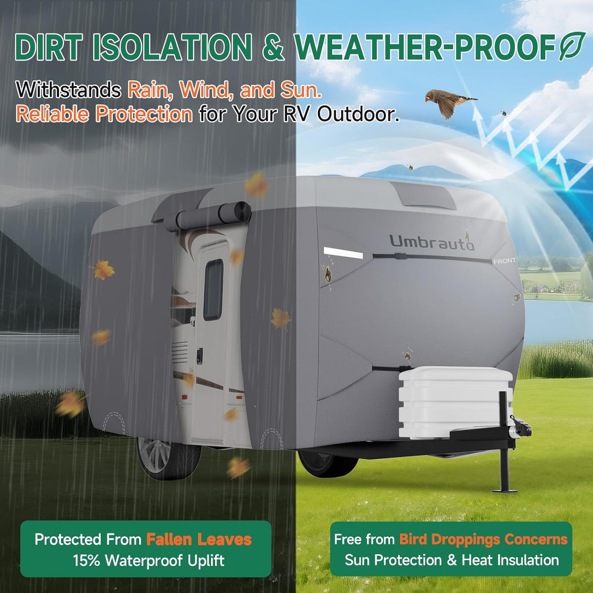 Umbrauto 7 Layers Top Fiberglass Travel Trailer Cover