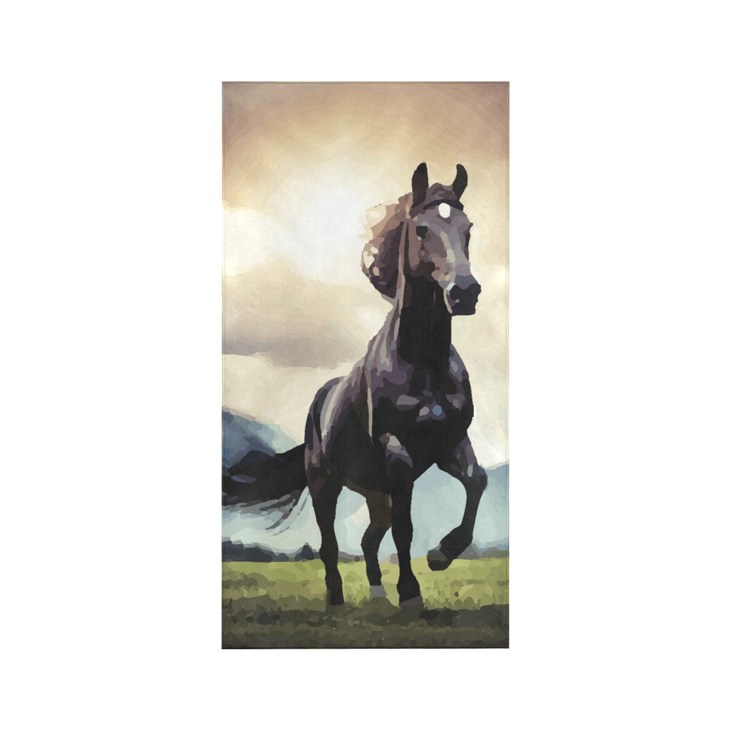 Wild Black Horse Beach Towel - 30"x 60" (Made in USA)